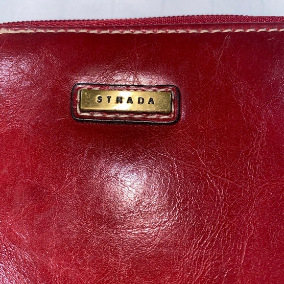 Strada Red Maroon Leather Mini Wallet  Vintage EUC - Picture 4 of 8